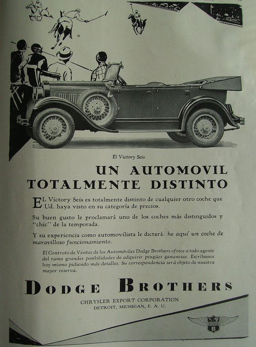 Repuesto Anuncio Dodge Brothers 1929